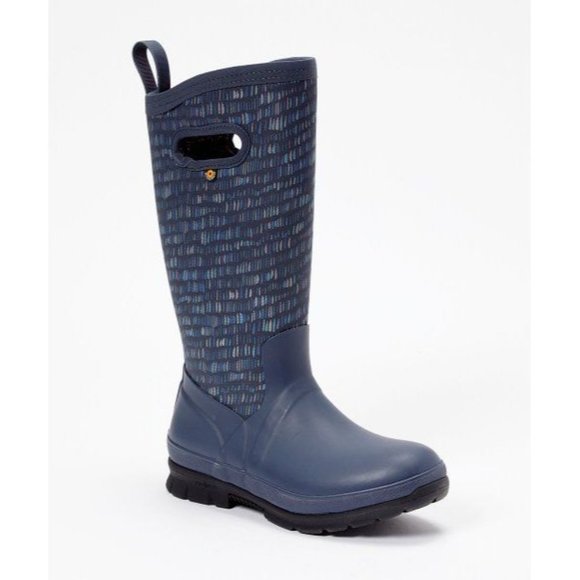 Bogs co Shoes - Bogs Navy Multicolor Abstract Cameron Tall TW Rain Boot 9